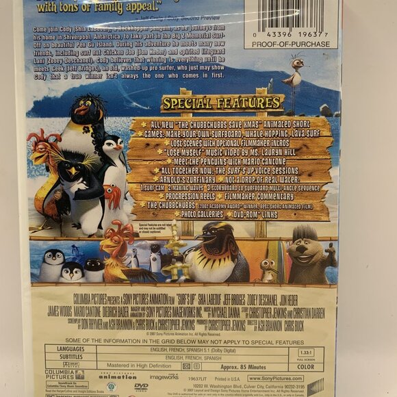 Surf's up (Full Screen Special Edition) DVD Movie Rated PG Sony Pictures NTSC - Picture 2 of 3